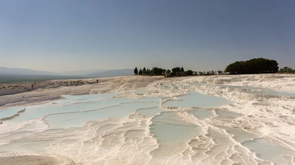 Sorgenti termali di pamukkale, patrimonio mondiale unesco, estate — Foto Stock