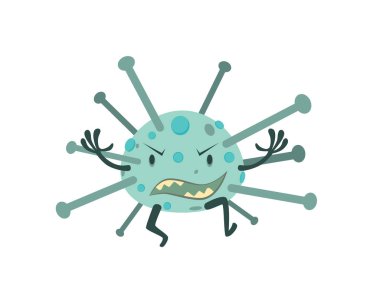 Çizgi film Biçimli Coronavirus Karakteri Çizimi