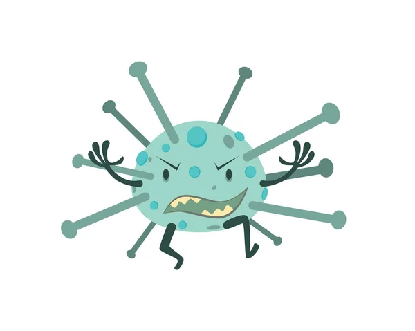 Çizgi Film Biçimli Coronavirus Karakteri Çizimi — Stok Vektör