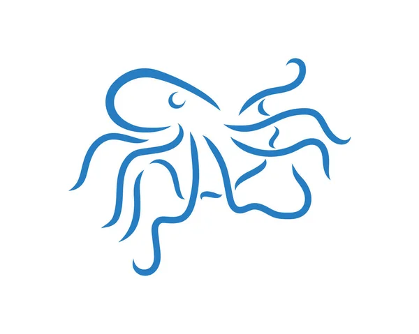 Octopus Illustratie Met Silhouet Stijl — Stockvector