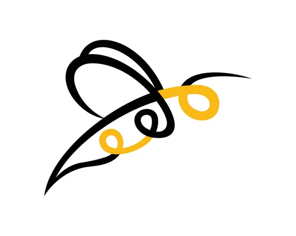 Jednoduchý Kreativní Symbol Létající Včely — Stockový vektor