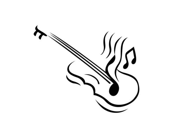 Violín Con Símbolo Notas Musicales — Vector de stock