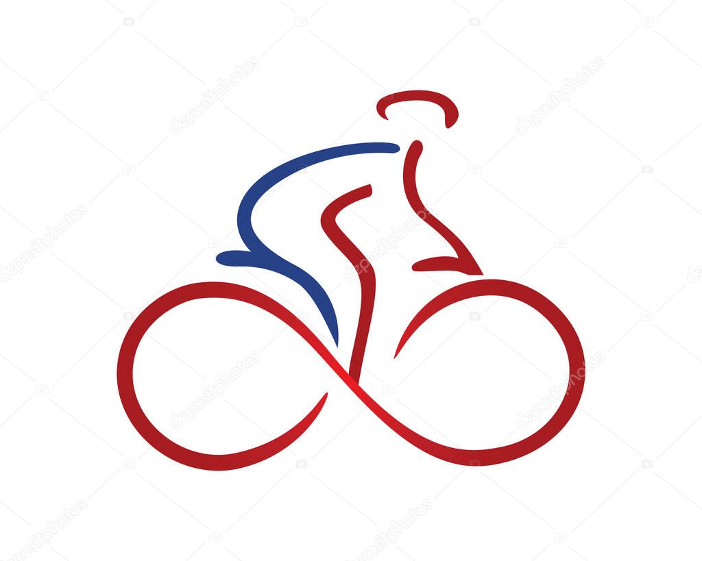 Downhill and Biking with Infinity Shape Symbol