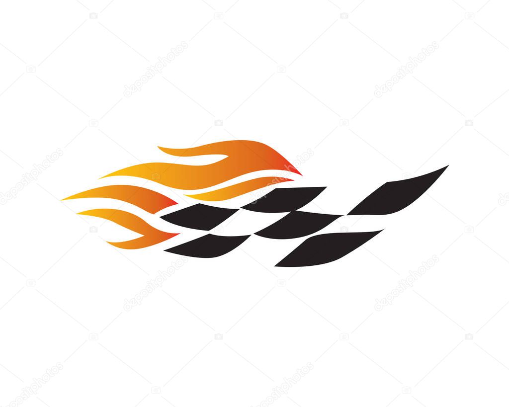 Flag Race, Lap Race, Flaming Finish and Start Symbol