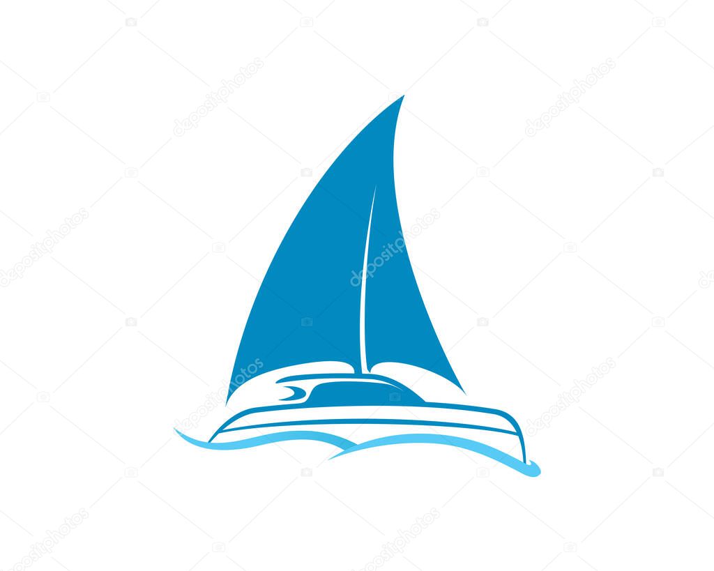 Catamaran Ship and Boat Logo