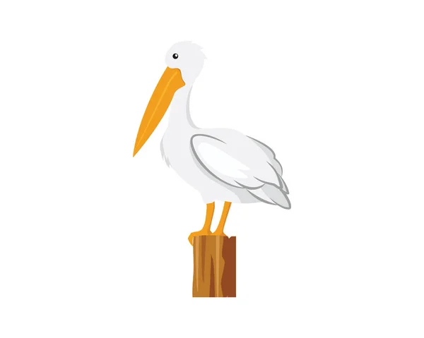 Piedi Pelican Guardando Intorno — Vettoriale Stock