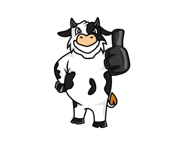 Krowa Zaleca Gesture Maskotka Ilustracja — Wektor stockowy