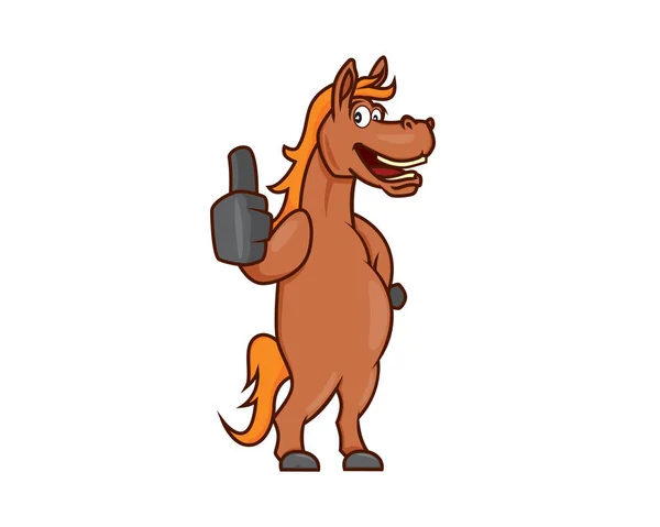 Cavalo Garanhão Recomendando Ilustração Gesto —  Vetores de Stock