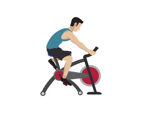 Ein Mann Beim Fahrrad Workout — Stockvektor