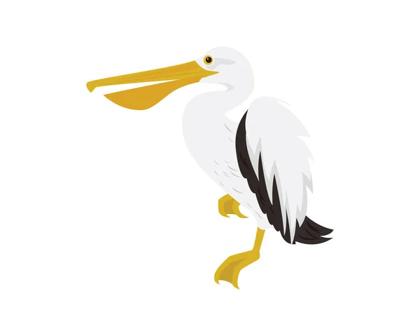 Atterraggio Pelican Guardare Intorno Illustrazione — Vettoriale Stock