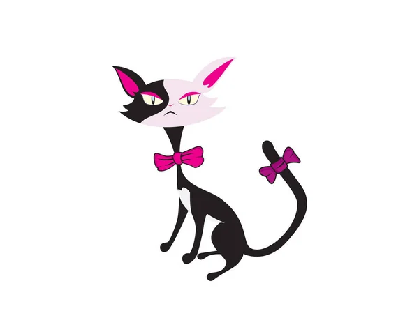 Flaco Fabuloso Moda Gato — Vector de stock