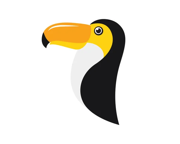 Pájaro Tucán Con Estilo Ilustración Simple — Vector de stock