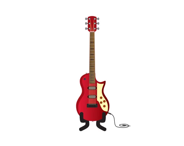 Vector Eléctrico Detallado Realista Ilustración Guitarra Del Bajo — Vector de stock