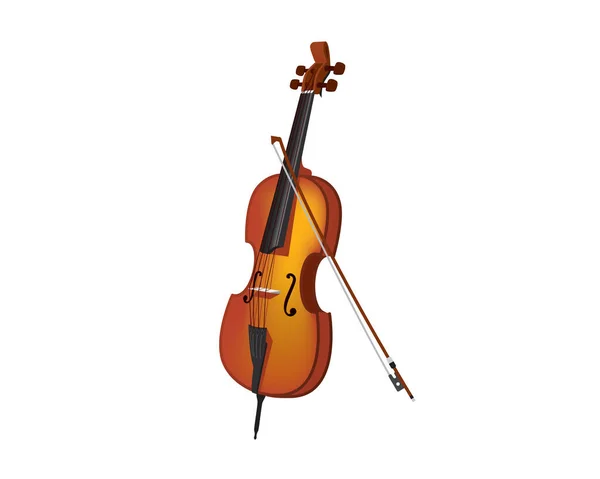 Vector Ilustración Violonchelo Detallado Realista — Archivo Imágenes Vectoriales