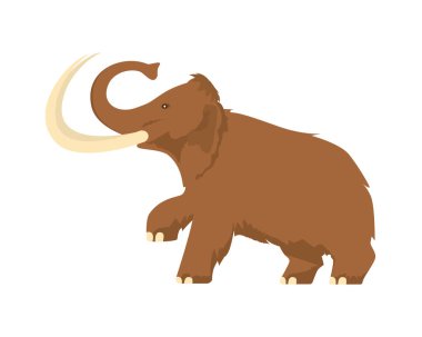 Saldırgan Duran Mamut Çizim Vektörü