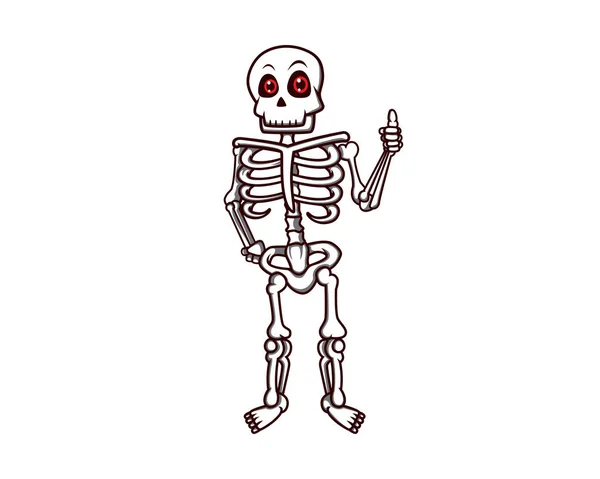 Squelette Amical Donner Recommandation Pouce Vers Haut Vecteur Geste — Image vectorielle