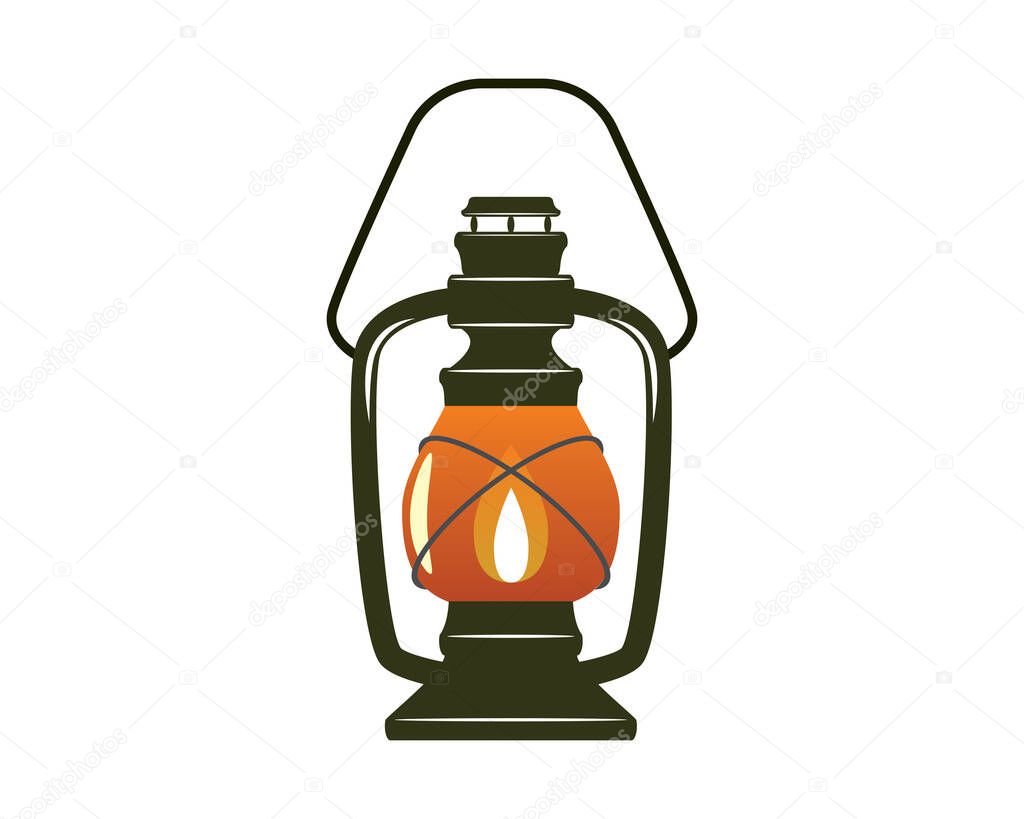 Petroleum Lamp or Kerosene Lamp Illustration Vector