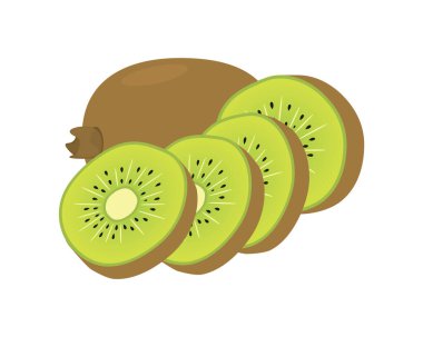 Dilimler Çizim Vektörüyle Ayrıntılı Kiwi