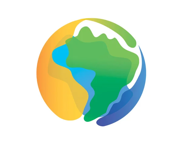 Globe Συνδυασμό Βραζιλία Νότια Αμερική Νησί Εικονογράφηση Διάνυσμα — Διανυσματικό Αρχείο