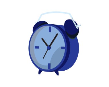 Mavi Renk Çizim Vektörlü Alarm Saati