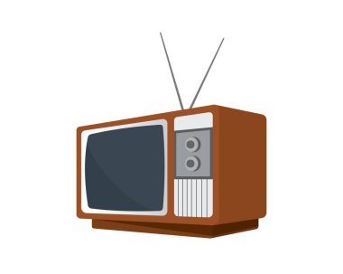 Ayrıntılı Eski ve Eski Televizyon İllüstrasyon Vektörü