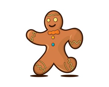 Zencefilli Çörek Adam Eğlenceli Şekil Gösterme Vektörü