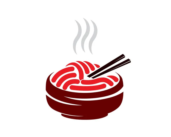 ボウルの中の熱い麺 イラストベクトル — ストックベクタ