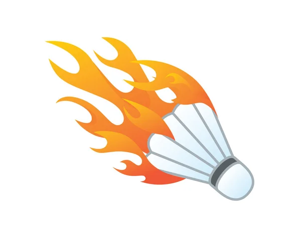 Modern Flaming Hot Shuttlecock Ilustração Vector — Vetor de Stock