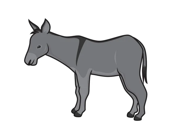 Detailed Donkey Standing Gesture Illustration Vector — Stock Vector