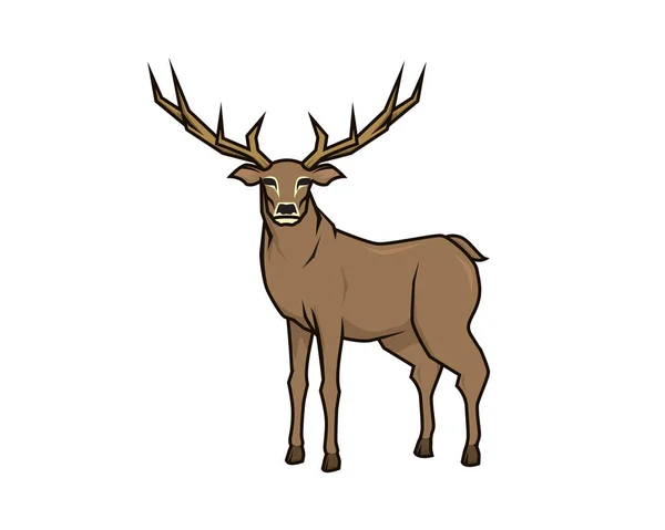 Λεπτομερής Deer Standing Gesture Illustration Vector — Διανυσματικό Αρχείο