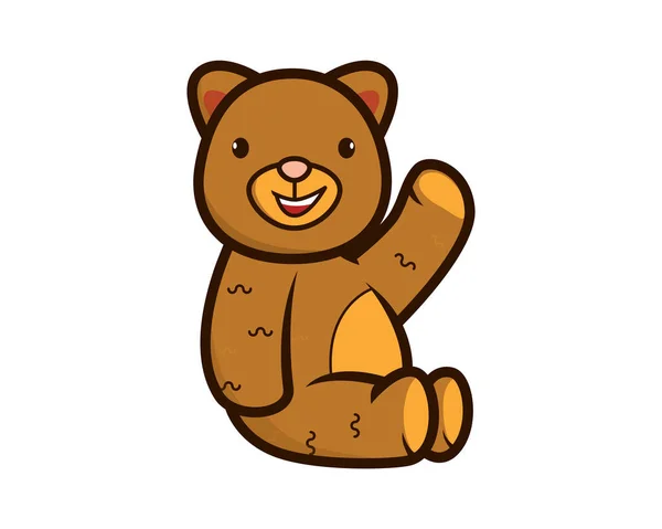 Schattig Aantrekkelijk Teddybeer Illustratie Vector — Stockvector