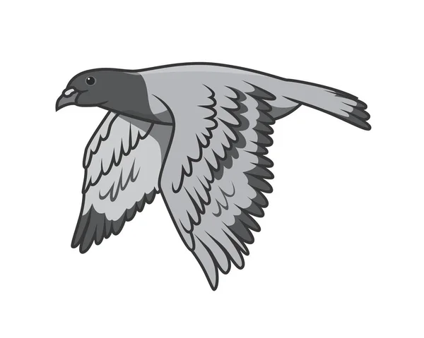Vecteur Illustration Détaillé Pigeon Volant — Image vectorielle