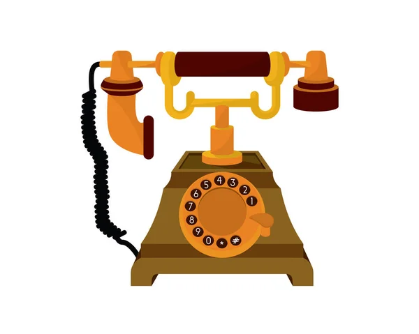 Gedetailleerde Antieke Roterende Wijzerplaat Telefoon 1920 Illustratie Vector — Stockvector