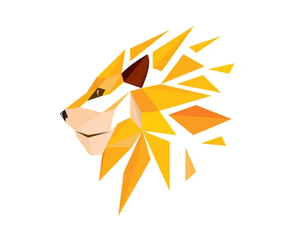 Modern Aslan Başı Sembol İllüstrasyon Vektörü