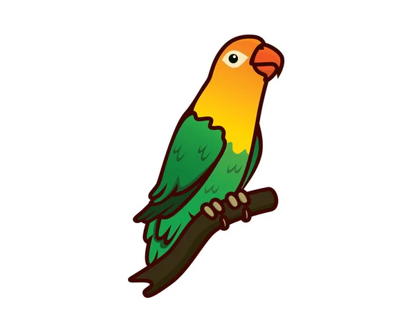 Λεπτομερής Χαριτωμένο Και Ελκυστικό Lovebird Εικονογράφηση Διάνυσμα — Διανυσματικό Αρχείο