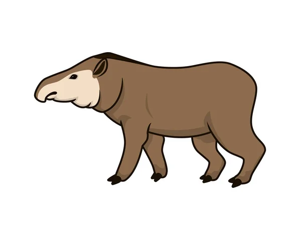 Tapir Detalhado Com Vetor Ilustração Gestos — Vetor de Stock