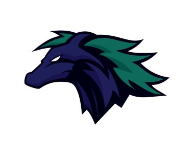 Ayrıntılı At Başı Maskotu ve Amblem Çizim Vektörü