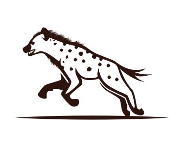 Hyena Symbol with Silhouette Style Vector clipart