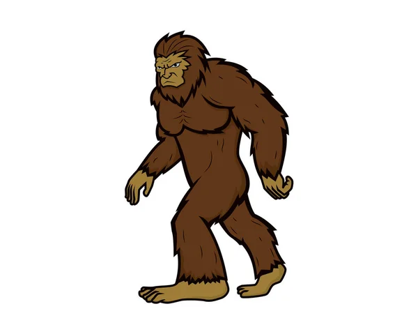 Gedetailleerde Bigfoot Met Walking Gesture Illustratie Vector — Stockvector