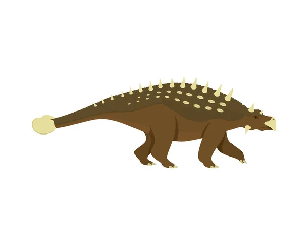 Ankylosaurus Detallado Con Vector Ilustración Gestos Pie — Vector de stock