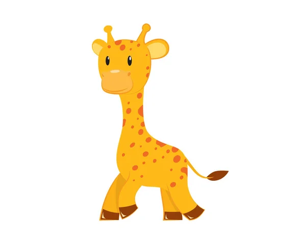 Cute Cartoon Żyrafa Wektorem Gesture Walking — Wektor stockowy