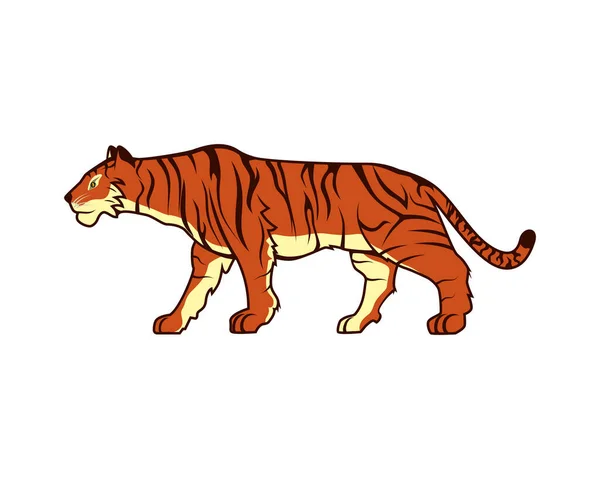 Szczegółowy Tygrys Gesture Ilustracja Wektor — Wektor stockowy