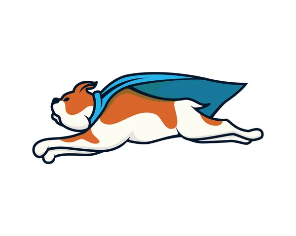 Flying Dog Super Power Super Dog Illustration Vector — Stock Vector
