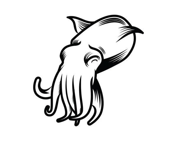 Octopus Illustratie Met Silhouet Style Vector — Stockvector