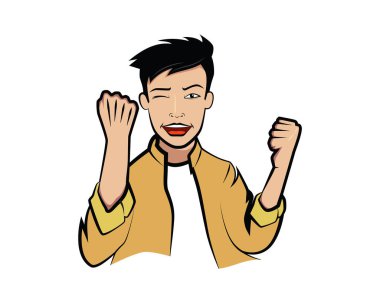 Hevesli ve Tutkulu Adam İllüstrasyon Vektörü