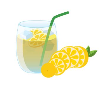 Buz Küpü Vektörlü Limonata