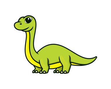 Şirin ve Tatlı Brontozor Maskot Çizim Vektörü