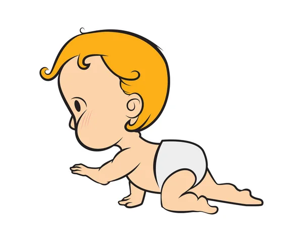 Kruipende Baby Illustratie Met Cartoon Style Vector — Stockvector