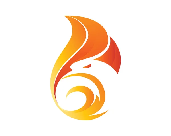 Vurige Vlammende Phoenix Symbool Vector — Stockvector