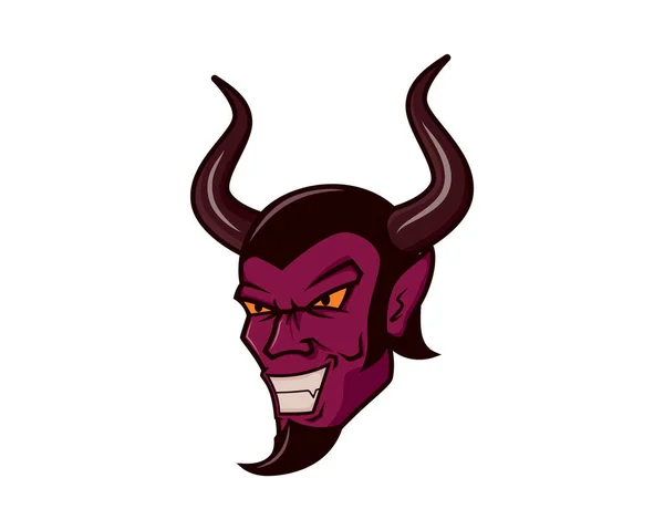 Vector Ilustración Cara Diablo Sonriente Detallado — Archivo Imágenes Vectoriales